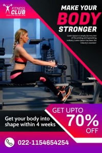 Fitness | Gym | Sports Center Advert Banner 4' × 6' template